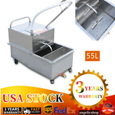 55l Fryer Oil Filter Cart Machine Commercial Cooking Oil Filtration System 550w