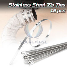 12 304 Stainless Steel Metal Zip Tie Strap Cable Exhaust Turbo Wrap Intake Lock