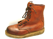 Mens Work Boots Red Wing 8221 Sz 75 D Brown Leather White Soles Steel Toe