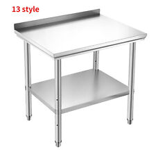 13 Style Stainless Steel Prep Work Table Commercial Food Kitchen Restaurant Bar