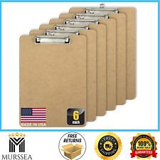 Officemate Letter Size Wood Clipboards Low Profile Clip 6 Pack Size 9 X 125 In