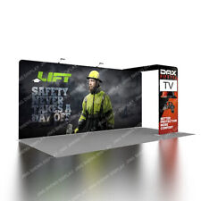 20ft Trade Show Booth Pop Up Display With Tv Stand Custom Print