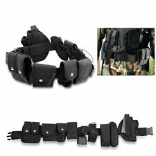 Tactical Police Security Guard Duty Belt Nylon Utility Kit Pouch System Black