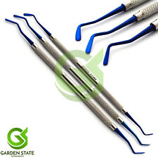 3pcsset Dental Flat Plastic Filling Instruments Titanium Blue Restoration Tools