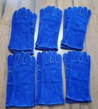 Lot Of 6 Premium Side Split Leather Reinforced Palm Thumb Guard Welder Glove M