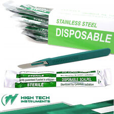 10 Pcs Disposable Sterile Surgical Scalpels 10 With Graduated Plastic Handle