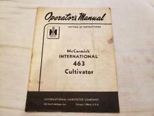 Vintage 1962 International Harvester Mccormick 463 Cultivator Operators Manual