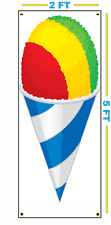 Vertical Snow Cone Banner Sign 2x5 For Raspas Sno Ball Shaved Ice Stand Or Cart