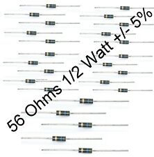 56 Ohms 12 Watt 5 Allen Bradley Carbon Composition Resistors Qty 25