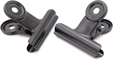12 Pack Large Black Bulldog Binder Paper Clipsmetal Hinge Clip File Clamps For