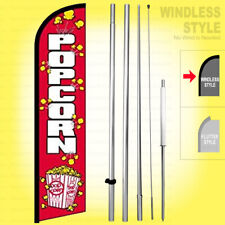 Popcorn Windless Swooper Flag Kit 15 Feather Banner Sign Rainbow Rf H
