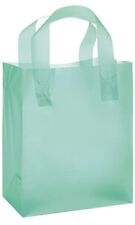 Plastic Shopping Bags Aqua Frosted Gift Merchandise Retail Store 8x5x10 Lot 25