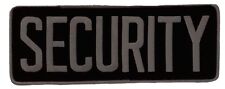 Large Security Back Patch Badge Emblem 11x4 Greyblack