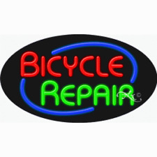 New Bicycle Repair 30x17 Oval Border Real Neon Sign Withcustom Options 14616