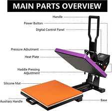 Purple Digital Heat Press Transfer T Shirt Sublimation Press Machine Diy 15 X 15