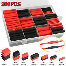 200x Black Red Cable Heat Shrink Tubing Sleeve Wire Wrap Tube 31 Assortment Kit