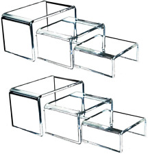 Clear Acrylic Risers For Display 2 Sets Of 3 Showcase Shelf For Figures Buffets