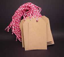 100 Blank Kraft Gift Tags With Strings Strung Medium Merchandise Price Tags