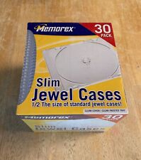 Memorex 30 Pack Slim Clear Jewel Cases Cd Dvd New Sealed Free Shipping