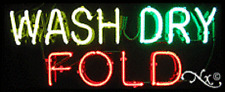 Brand New Wash Dry Fold 32x13 Real Neon Sign Withcustom Options 10647