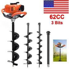 62cc 28hp Gas Powered Post Hole Digger With 3 5 8 Earth Auger Digging Engine