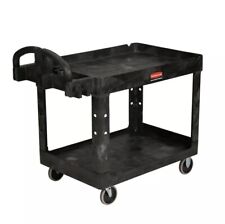 Rubbermaid Commercial 452088bk Heavy Duty 2 Shelf Utility Cart Black New