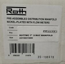 Roth 1 9 Way Outlet Distribution Radiant Heat Manifold Set With Flow Meters