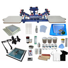 4 Color 2 Station Silk Screen Printing Kit Machine Amp Diy Materials Exposure Unit