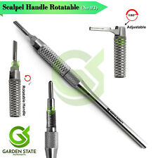 Surgical Scalpel Handle 3 Rotatable Micro Blade Holder Adjustable Tissue Cut