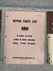 Vintage Minneapolis Moline Plow Parts Book