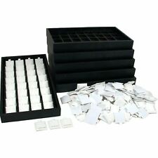 200 White Sterling Silver Earring Cards 6 Display Trays Amp 6 Inserts