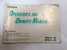 Toyota Forklift Owner Operator Manual 5fg10 3 5fd10 30