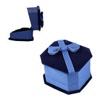 Deluxe Royal Blue Velvet - Satin Bow Ring Jewelry Presentation Display Gift Box