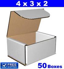 50 4x3x2 White Corrugated Cardboard Mailer Packaging Shipping Mailing Boxes Ne