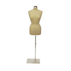 Female Dress Form Pinnable Mannequin Torso Size 10-12 With Square Metal Base