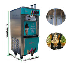 Updated Commercial Ice Cream Machine Soft Serve Machine 3 Flavor Continuous Make