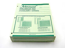 10 Achievement Columnar Analisys Pads 4 Column 3 Hole 11x8 12 50 Sheets Green
