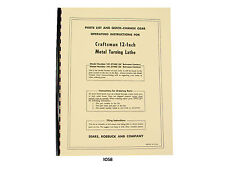 Sears Craftsman 12 Metal Lathe Parts List 10127430 Amp 10127440 Manual 1058