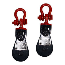 2 Pack 2 Ton 3 Snatch Block Pulley With Shackle For 38 Wire Rope Sheave Tow