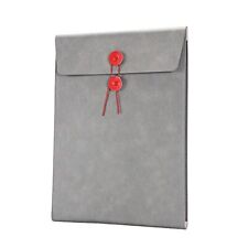 Pu Leather File Folder Document Holder Filing Envelope Project File A4 Gray