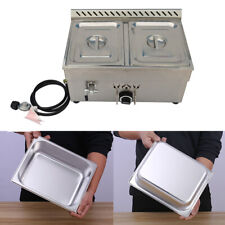 2 Pans Lp Gas Food Warmer Commercial Steamer Steam Table Pans