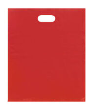 Plastic Bags 500 Red Shopping Merchandise Die Cut Handles 15 X 18 X 4 Diecut
