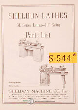 Sheldon Xl Series Lathe 10 Swing Parts Manual Year 1952