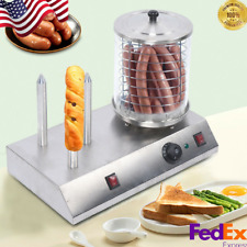 Electric Hot Dog Machine Bun Warmer Commercial Hotdogs Steamer Stainless Steel