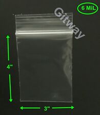 3 X 4 Heavy Duty 6 Mil Resealable Zip Top Lock 3x4 6 Ml Clear Plastic Bags
