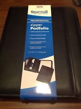 New Listingblack Samsill 70820 Professional Zipper Padfolio Soft Lined Pockets Writing Pad