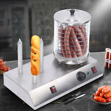 Hot Dog Steamer Machine Electric Food Bun Warmer Cooker 3 Rollers Hot Dogs
