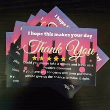100 Large 4x3 High Gloss Thank You Business Cards For Ebay Amazon Etsy Mercari