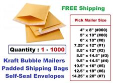 Self Seal Bubble Mailer Padded Bags Envelopes 0 1 2 3 4 5 6 7 00 000 Free Ship