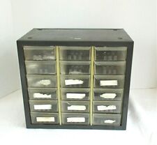 Vintage Akro Mils Cabinets Mills 18 Drawer Metal Parts Grey Storage 14 Dividers